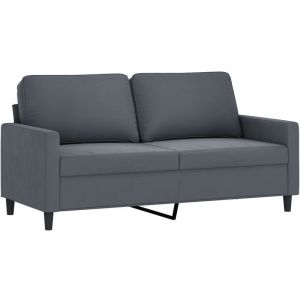 VidaXL Canapé à 2 places Gris foncé 140 cm Velours