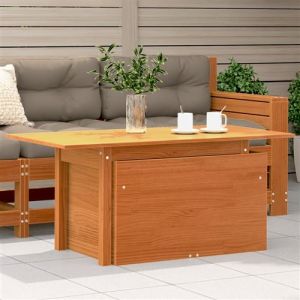 VidaXL Table de Jardin, Table à Manger Rectangulaire, Meuble de Pique-nique Patio Arrière-cour Terrasse Extérieur, Cire Marron Bois Massif de Pin