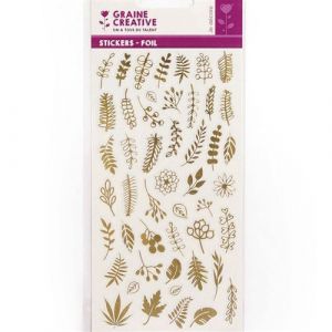 48 stickers feuillage dorés