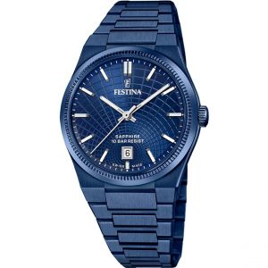 Montre Homme Festina Swiss Made Rive Collection - F20078-1 Bracelet Acier Bleu