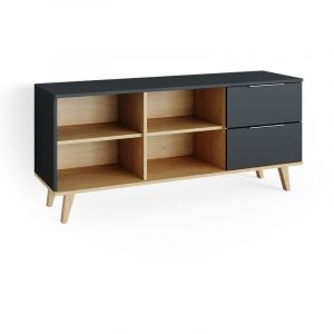Commode „Neptune Anthracite/Chêne clair grande Vicco