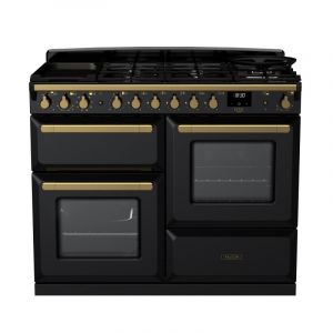 Falcon PIANO DE CUISSON ESTEL DELUXE OC TAB MIX 110 CM NOIR BRILLANT LAITON ANTIQUE