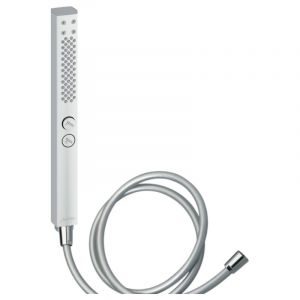 Jacob Delafon Pommeau de douche Shift+ carr&eacute; 2 jets chrom&eacute; + flexible