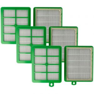 Vhbw 6x filtre compatible avec AEG Electrolux AAM 6124, AAM 6125, AAM 6126, AAM 6127, AAM 6128, AAM 6129 aspirateur - filtre HEPA blanc / vert