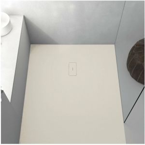 Stano Receveur de douche 90 x 180 cm extra plat FUSION en r&eacute;sine surface ardois&eacute;e sable - Beige