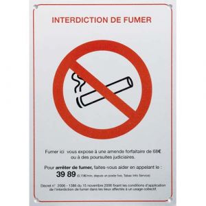 Image de Pavo Plaque de signalisation 'Interdiction de fumer' - L15 x H21 x P0,1 cm