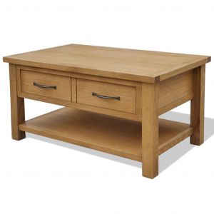 Image de VidaXL Table basse 88x53x45 cm Bois de chêne massif