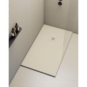 Receveur de douche extraplat rectangulaire blanc perle 100x160 cm Hos's