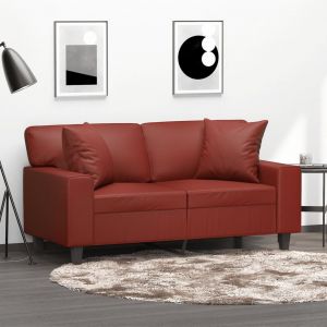 VidaXL Coussins décoratifs 2 pcs Rouge bordeaux 40x40 cm Similicuir