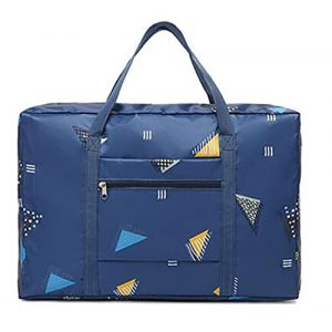 Novago Sac de Voyage Pliable Grande Taille 30L, Facile a Ranger et très léger -Bleu Foncé Motif