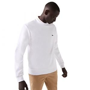 Lacoste Sweatshirt homme en molleton gratt&eacute; de coton biologique Taille 3XL Blanc