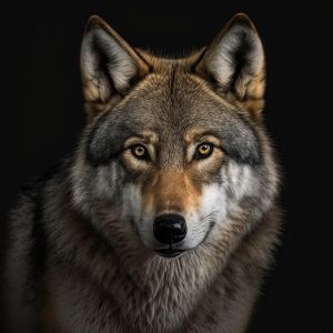 Ceanothe Tableau sur verre portrait loup 45x45 cm