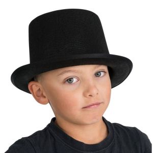 Image de Ruedelafete Chapeau Haut de Forme en feutrine, Noir ENFANT