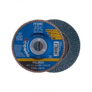 FP Disque à surfacer à lamelles polifan ligne universelle psf disque à lamelles psf zirkon conique 125 x 14 x 22.23 g.80 acier, inox déporté 125 mm 1 piè