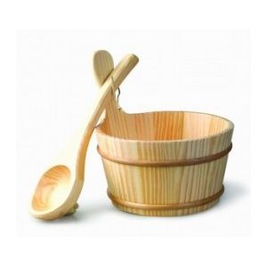 Seau et louche pour sauna