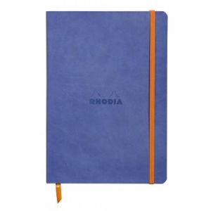 Rhodia 117458C - Carnet souple Rhodiarama saphir format 14,8 x 21 cm 160 pages ivoire 90 g/m², dot grid (grille de points)