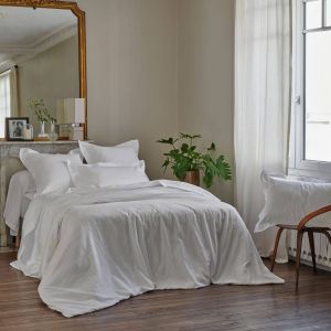 Blanc des vosges Parure de lit satin Divine -240 x 220 cm-Blanc