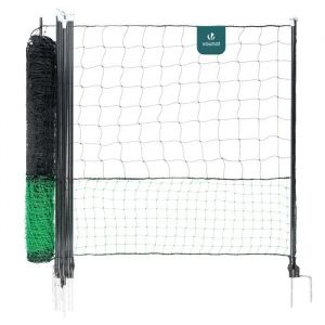 VOUNOT Kit Filet &agrave; Poules 30M en PE R&eacute;sistant avec Porte d'acc&egrave;s pour Enclos Ext&eacute;rieur Cl&ocirc;tures Volaille Protection Poules Canards Piquets Double Pointes Accessoires Inclus