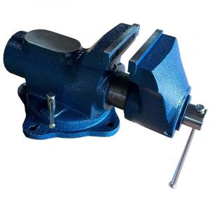 Monmobilierdesign Étau d'établi professionnel cylindrique en fonte avec base pivotante et enclume mors 100 mm