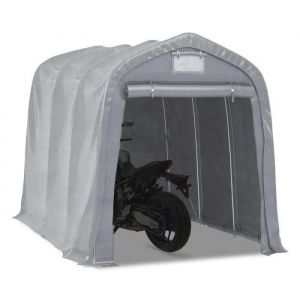 Garage Tente Moto - Motorguard Mg2 - 1,6x2,4m - Acier Galvanis&eacute; - B&acirc;che Pe 260g/M&sup2; Gris