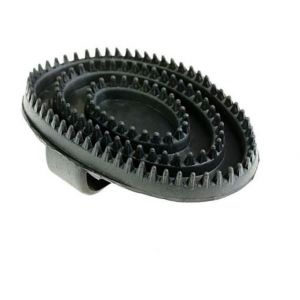 Horze Grande étrille en caoutchouc pour chevaux - Noir - Permet de décoller la poussière ainsi que les poils lors de la chute du poil. Indispensable pour le
