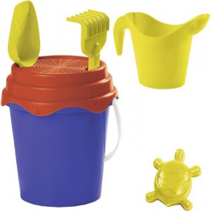 Mondo Seau Garni Unicolore ø 17 + Arrosoir -Générique - Jeu de Plage - Enfant