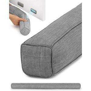 Beautissu Boudin de Porte Isolant dEntr&eacute;e 80 cm avec Aimants &ndash; Coupe Vent Tissu Gris pour Isolation Thermique &ndash; Levante