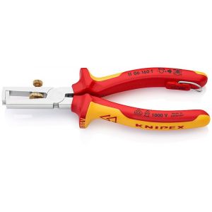 Knipex Pince &agrave; d&eacute;nuder avec oeillet de fixation 160 mm - 11 06 160 T BK