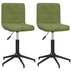 Image de VidaXL Chaises Pivotantes De Salle ¿¿ Manger 2 Pcs Vert Clair Velours