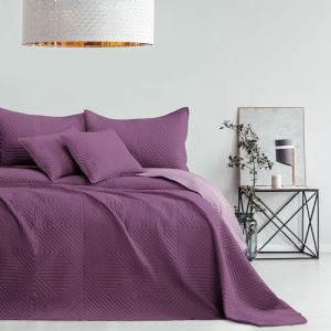 AmeliaHome Softa Couvre-lit Violet 220 x 240 cm Double Face avec surpiqûre ultrasonique en Polyester