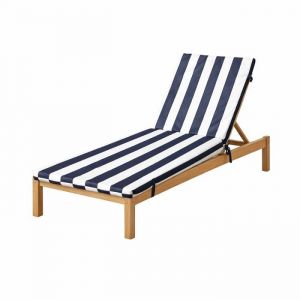 Home maison Matelas bain de soleil imperm&eacute;able d&eacute;houssable &agrave; rayures pour transat ARCACHON Bleu Fonc&eacute; 60x190 cm