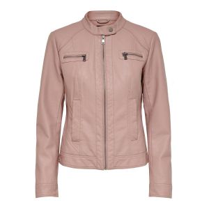 Image de Only Onlbandit Veste de Motard en Similicuir OTW Noos pour Femme, Rose