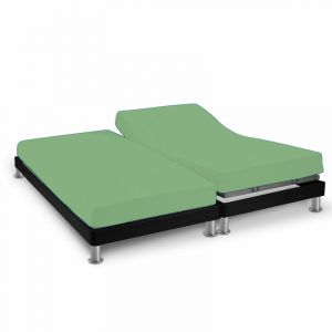 Terre de Nuit Drap housse vert jade TPR jersey extensible 2x80x200 - Vert