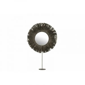 Image de Miroir sur Pied à Poser "Raphia" 51cm Gris Prix