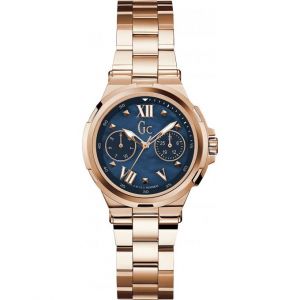Guess : Montre GC Y29003L7 - Montre Dateur Acier Or Rose Femme