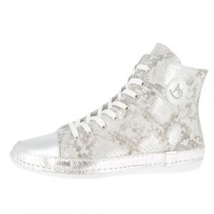 Image de Helline Baskets cuir nappa de vache - - taupe-couleur argent&eacute; - Taille 39