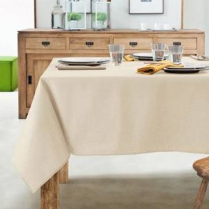 Image de Coucke Nappe en coton traitee teflon creme 150 x 190