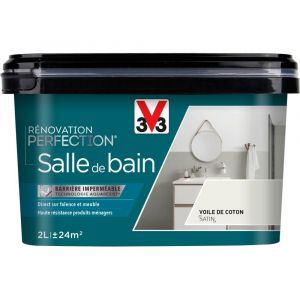 V33 Peinture Rénovation Perfection Salle de Bain Voile de Coton Satin 2L