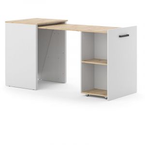 Vicco - Bureau Adam, Greige/Chêne Artisan, 60 x 50.4 cm extensible