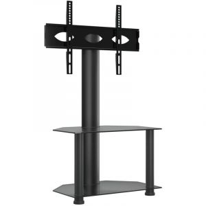 VidaXL Meuble Tv D'angle 2 Niveaux Pour 32-70 Pouces Noir