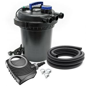 Kit set bassin 10000 litres 11 watts UVC pompe 3600 l/h tuyau 5 m kit de filtration 16_0001937