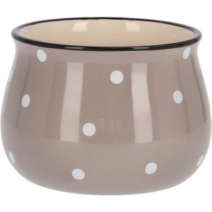 Pot de fleurs en céramique avec pois blancs 110 mm Beige - Kotarbau