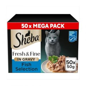 Sheba CATCARE Pouch Wet Fresh & Fine (Poisson) - pour Adulte - 50 g - Multipack Standard