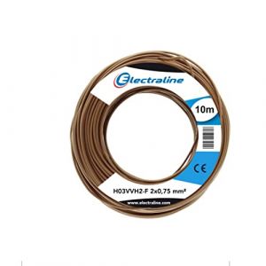 Electraline 10941 Couronne de Cable H03 VVH2-F 2X0,75 10M Or