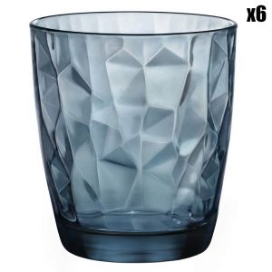 Bormioli Rocco 6 Lot à Beakers diamant dof cl38.5 bleu Table Meubles