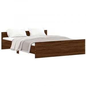 VidaXL Cadre de lit tête de lit et pied de lit chêne brun 140x200 cm 3203753