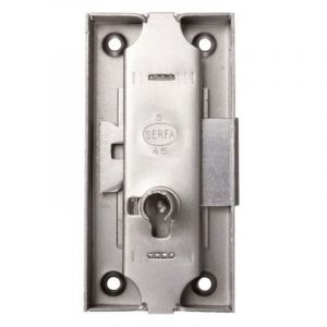 Serrure espagnolette 80x45mm axe 25mm longueur du canon 12mm gauche finition fer - DEVISMES - 12383-003-G