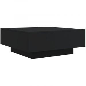 VidaXL Table basse avec lumières LED noir 80x80x31 cm