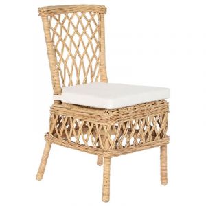 Chaise - DKD Home Decor - Standard - Blanc - Rotin - 1 place