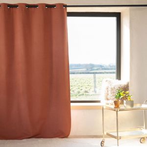 Rideau 100% occultant thermique phonique Terracotta 135x260 cm